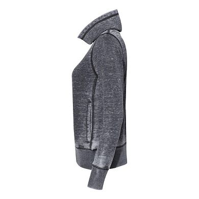 J. America Womens Zen Fleece Cowl Neck Sweatshirt