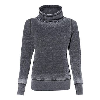 J. America Womens Zen Fleece Cowl Neck Sweatshirt