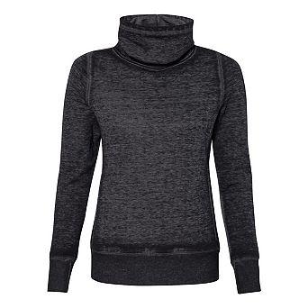 J. America Womens Zen Fleece Cowl Neck Sweatshirt