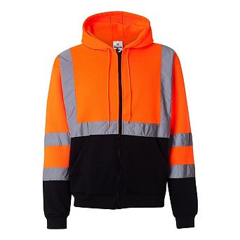 Hi-Vis Full-Zip Hooded Sweatshirt