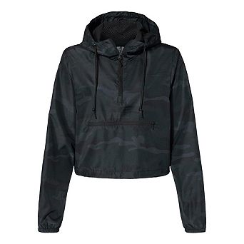 Independent Trading Co. Women´s Lightweight Quarter-zip Pullover Crop Windbreaker