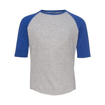 Lat Youth Baseball Fine Jersey Three-quarter Sleeve Tee