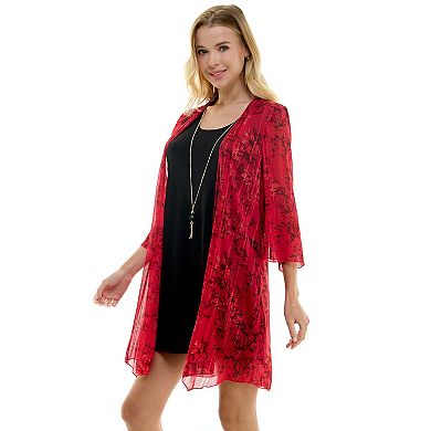 Women's Sara Michelle Jacket Dress with Necklace