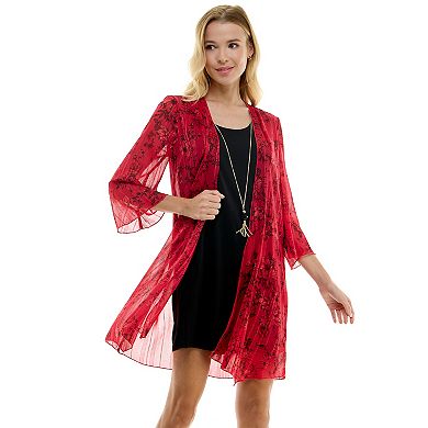 Women's Sara Michelle Jacket Dress with Necklace