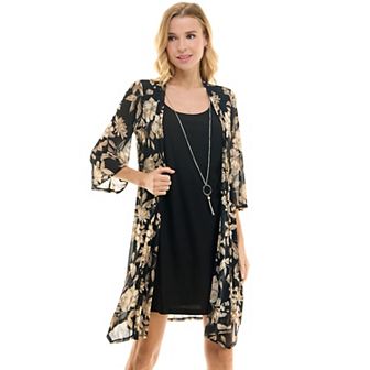 Women's Sara Michelle Jacket Dress with Necklace