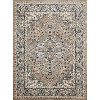 Nourison Concerto Center Medallion Indoor Rug Beige/Grey 6'7" x 9'6"