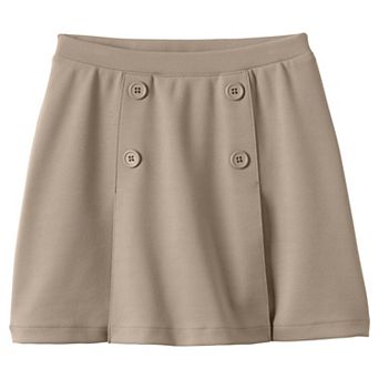 Girls 4-16 Lands' End School Uniform Ponte Button Front Skort