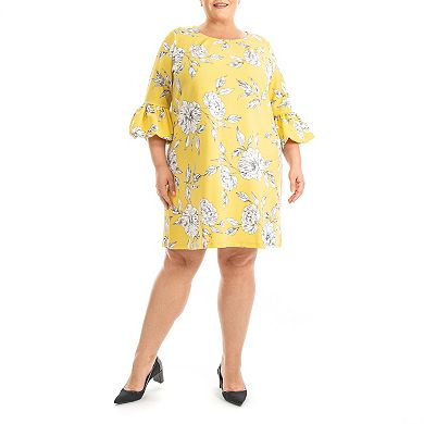 Plus Size Nina Leonard Balloon Sleeve Shift Dress