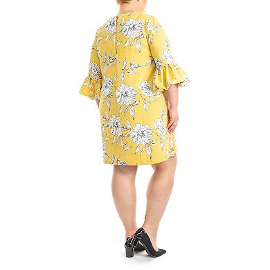 Plus Size Nina Leonard Balloon Sleeve Shift Dress