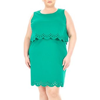 Plus Size Nina Leonard Popover Sheath Dress