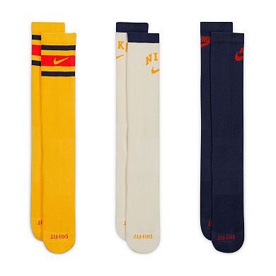 Men's Nike 3-Pack Everyday Plus Retro Cushioned Crew Socks