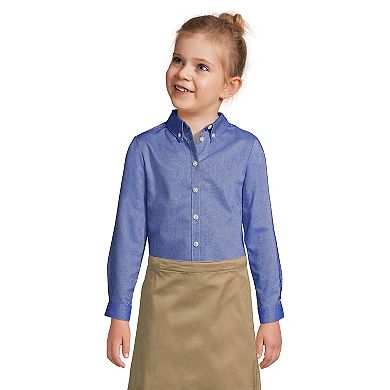 Girls 4-14 Lands' End School Uniform Long Sleeve Oxford Dress Shirt