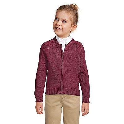 Girls 4-16 Lands' End School Uniform Zip Front Cardigan Sweater