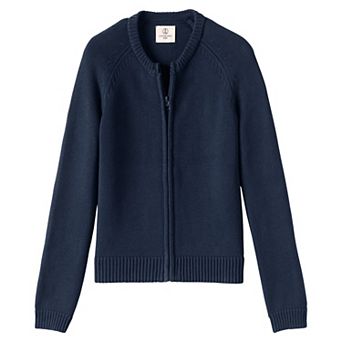 Girls 4-16 Lands' End School Uniform Zip Front Cardigan Sweater