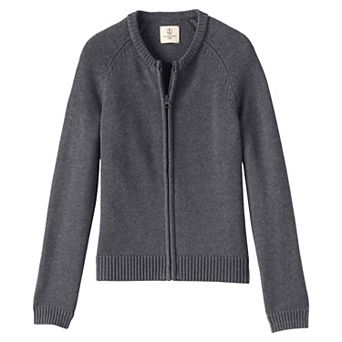 Girls 4-16 Lands' End School Uniform Zip Front Cardigan Sweater