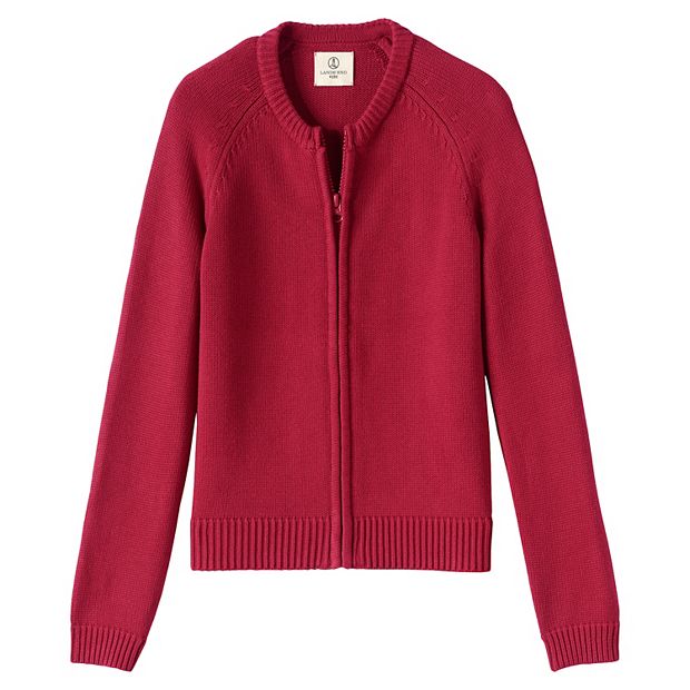 Girls 4-16 Lands' End School Uniform Zip Front Cardigan Sweater