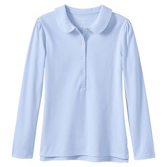 Girls 2-16 Lands' End School Uniform Long Sleeve Peter Pan Collar Polo Shirt