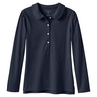 Girls 2-16 Lands' End School Uniform Long Sleeve Peter Pan Collar Polo Shirt
