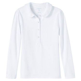 Girls 2-16 Lands' End School Uniform Long Sleeve Peter Pan Collar Polo Shirt