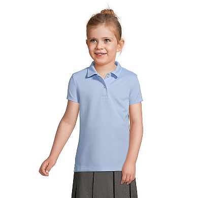Girls 4-16 Lands' End School Uniform Short Sleeve Poly Pique Polo Shirt