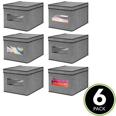 mDesign Soft Fabric Closet Storage Organizer Box - 6 Pack