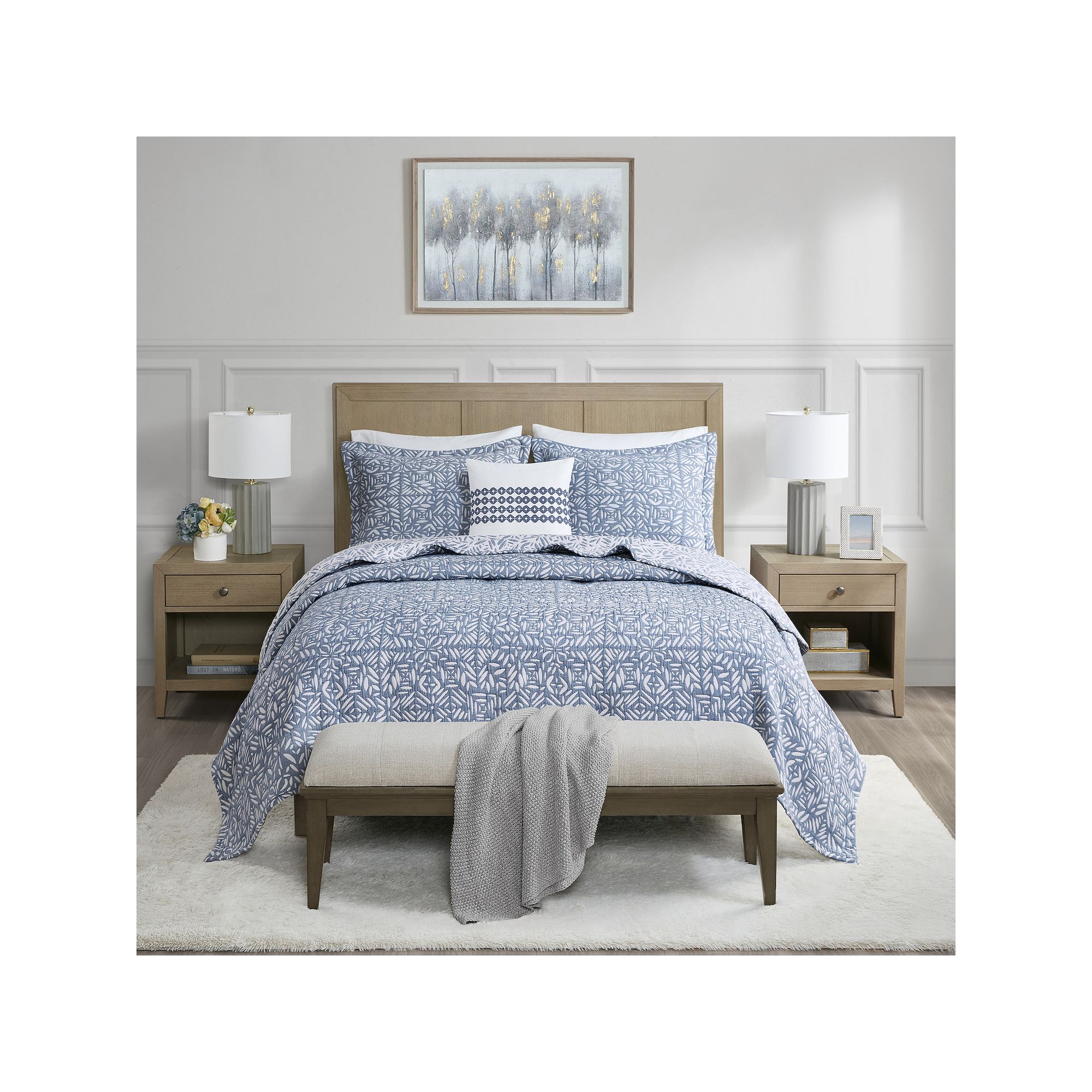 Madison Park Signature Harmony 4-Piece Oversized Reversible Matelassé Quil