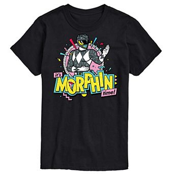 Big & Tall Power Rangers Morphin Time Black Graphic Tee