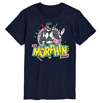 Big & Tall Power Rangers Morphin Time Black Graphic Tee