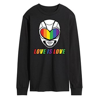 Men's Power Rangers Love Is Love Long Sleeve Graphic Tee