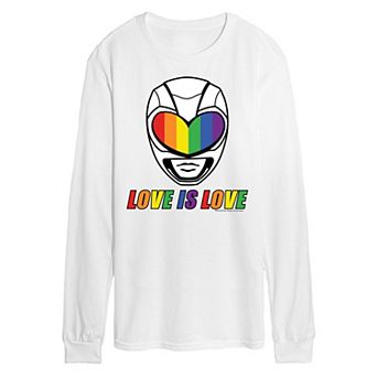 Men's Power Rangers Love Is Love Long Sleeve Graphic Tee