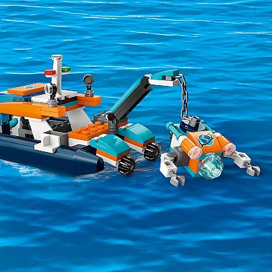 LEGO City Explorer Diving Boat Ocean Building Toy Set Play 60377 (182 Pieces)