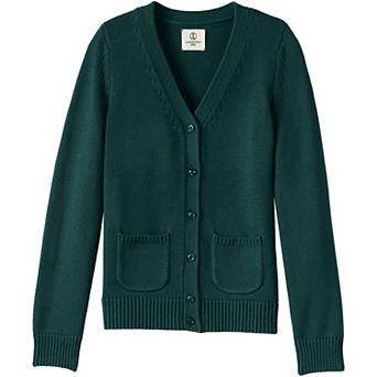 Girls 2-16 Lands' End School Uniform Cotton Modal Button Front Cardigan Sweater