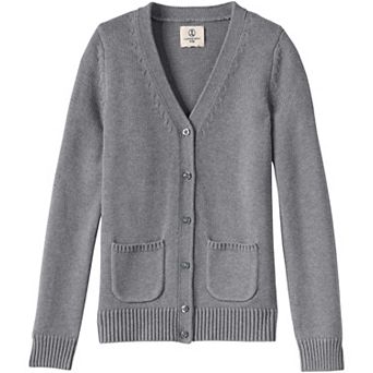 Girls 2-16 Lands' End School Uniform Cotton Modal Button Front Cardigan Sweater
