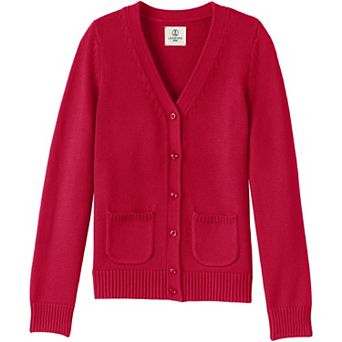 Girls 2-16 Lands' End School Uniform Cotton Modal Button Front Cardigan Sweater