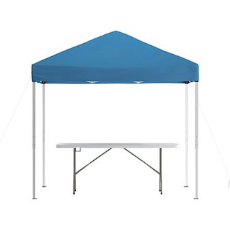 Emma and Oliver Outdoor Event/Tailgate Tent Set with Pop Up Event Canopy and Wheeled Case and Bi-Fold Table with Carrying Handle