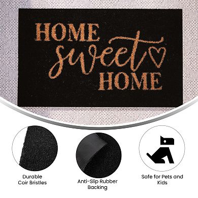 Emma and Oliver Croeso Weather Resistant Coir Doormat with Anti-Slip Rubber Backing for Indoor/Outdoor Use
