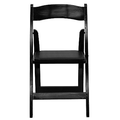Emma And Oliver 4 Pack Wood Folding Chair With Vinyl Padded Seat