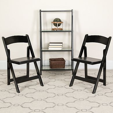 Emma And Oliver 4 Pack Wood Folding Chair With Vinyl Padded Seat