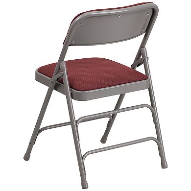 Emma and Oliver 4 Pack Curved Triple Braced & Double Hinged Fabric Upholstered Metal Folding Chair