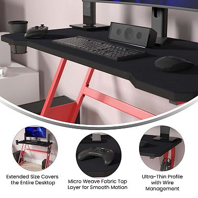 Emma and Oliver Tyr Mega Size PC Gaming Mouse Pad with Micro Weave Cloth Surface, Anti-Slip Rubber Backing and Cable Management