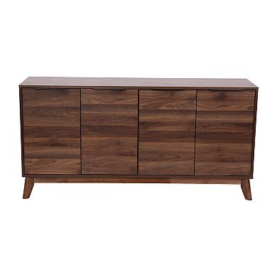 Emma and Oliver Beverly Mid-Century Modern Buffet/TV Stand with Soft Close Doors & Shelving