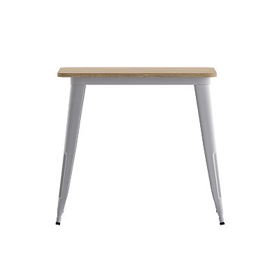 Emma and Oliver Drew Indoor/Outdoor Dining Table, All Weather Poly Resin Top with Steel Base