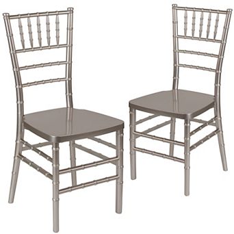 Emma and Oliver 2 Pack PREMIUM Resin Stacking Chiavari Chair