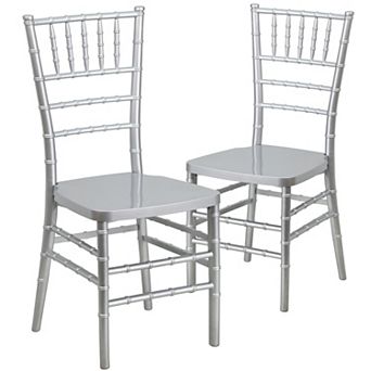 Emma and Oliver 2 Pack PREMIUM Resin Stacking Chiavari Chair