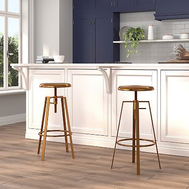 Emma and Oliver Industrial Style Barstool with Swivel Lift Adjustable Height Seat