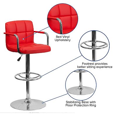Emma And Oliver Adjustable Bar Stools Set Of 2 counter Height Barstools With Back And Armrest