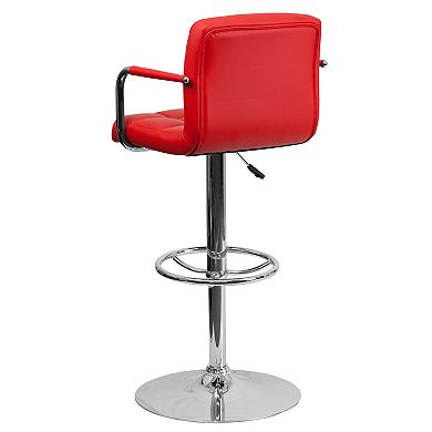 Emma And Oliver Adjustable Bar Stools Set Of 2 counter Height Barstools With Back And Armrest