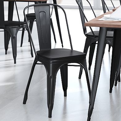 Emma and Oliver Carew All-Weather Durable Polyresin Seat for Colorful Metal Dining Chairs, Counter Stools and Bar Stools
