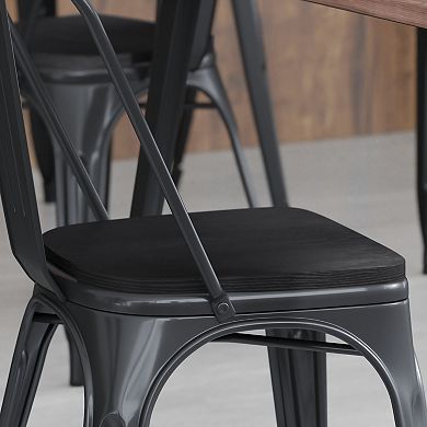 Emma and Oliver Carew All-Weather Durable Polyresin Seat for Colorful Metal Dining Chairs, Counter Stools and Bar Stools