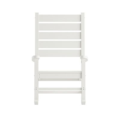 Emma and Oliver Set of 2 Classic Outdoor All-Weather Rocking Chairs
